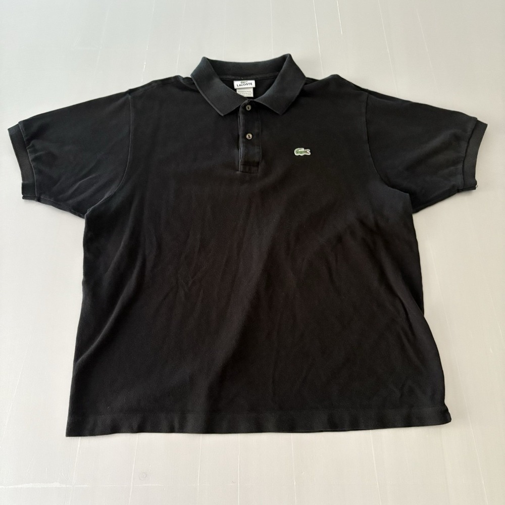 Lacoste Sport 1/4 Button Polo Shirt Mens Black Performance Golf Alligator Size 7